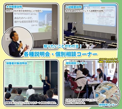 各種説明会、個別相談コーナー