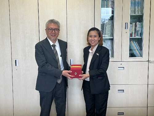 海外協定校タイ・バンコク大学より学長・副学長への表敬訪問1①